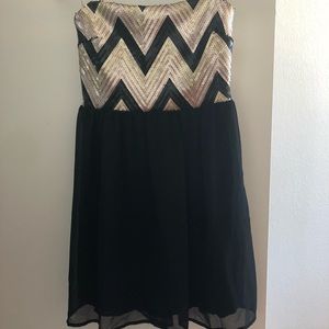 Strapless Sequined Dress